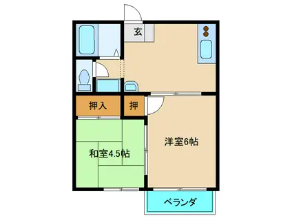 メゾンプルミエール(2DK/1階)の間取り写真