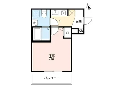 AILE東大宮(1K/1階)の間取り写真