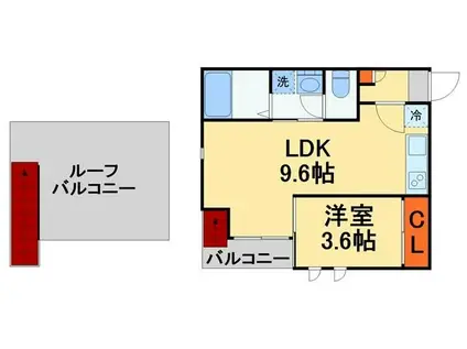 GRANDTIC 旭(1LDK/2階)の間取り写真