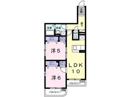 ディラヴェール光が丘(2LDK/4階)の間取り写真