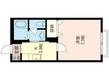 メープルパレス(1K/1階)の間取り写真