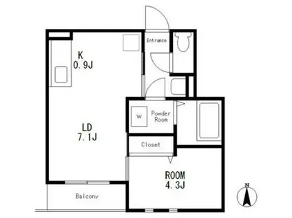 プティレーヴ亀戸(1LDK/2階)の間取り写真