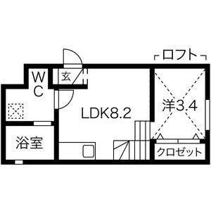 PRENDRE筒井(1LDK/1階)の間取り写真