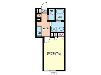 ウィンベル(1K/1階)の間取り写真