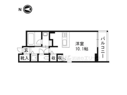 ザ・ガーデンスイートI(ワンルーム/3階)の間取り写真