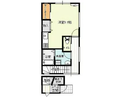 アバンティ旭ヶ丘A(ワンルーム/2階)の間取り写真