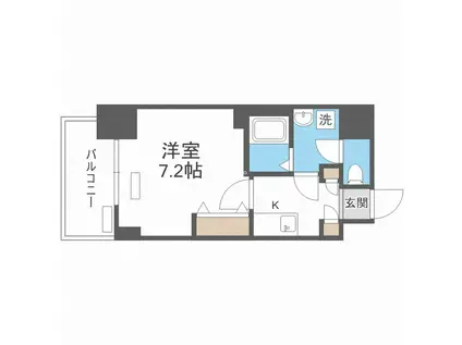 ファーストフィオーレ九条III(1K/8階)の間取り写真