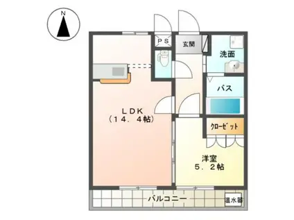 フォーマルハウト(1LDK/1階)の間取り写真