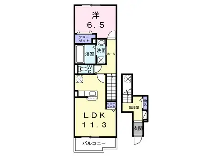 ルミッカ(1LDK/2階)の間取り写真