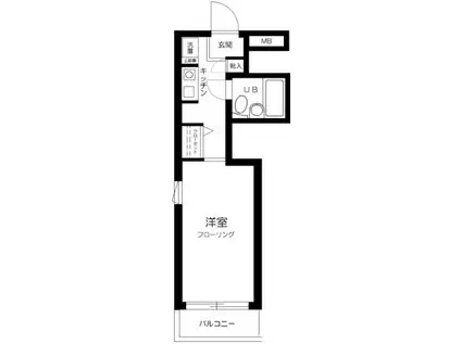 スカイコート高円寺第2(1K/2階)の間取り写真