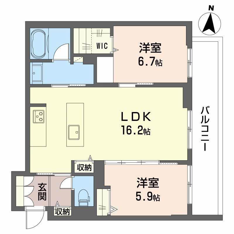 フジスター浜松(2LDK/1階)の間取り写真
