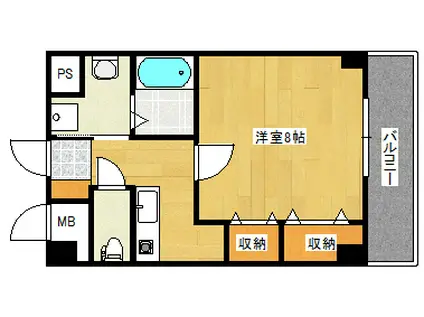 第22友建ビル(1K/3階)の間取り写真