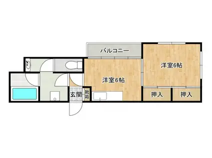 恵ハイム(1DK/2階)の間取り写真