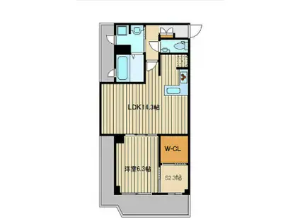 KEN・GRACE練(1SLDK/3階)の間取り写真