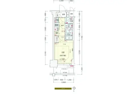 プレサンス新大阪ジェイズ(1K/8階)の間取り写真