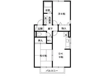 RIHITO八尾(2DK/1階)の間取り写真