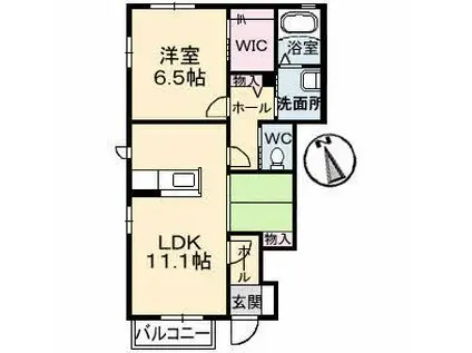 メゾンクロノス(1LDK/1階)の間取り写真