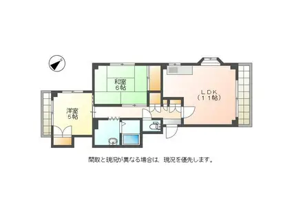 アパルト青山(2LDK/3階)の間取り写真