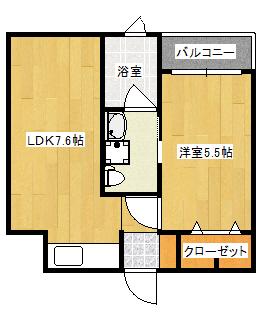リーベ上東雲(1LDK/2階)の間取り写真