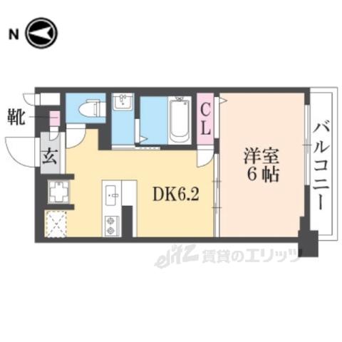 エステムプラザ京都ステーションレジデンシ(1DK/5階)の間取り写真