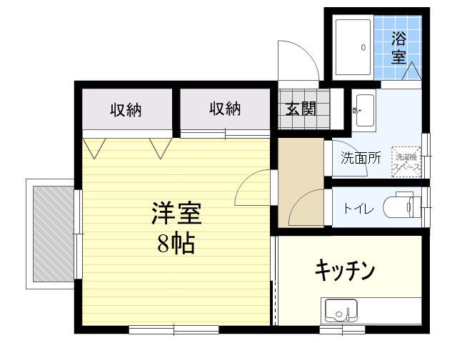 サンハイツひじ(1K/1階)の間取り写真