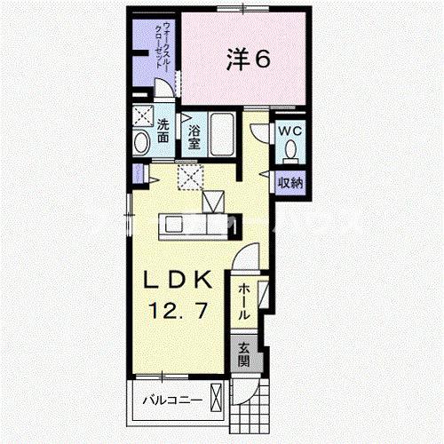 アロッジオ・セレーノ(1LDK/1階)の間取り写真