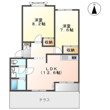 ノーブルハイツVI(2LDK/1階)の間取り写真
