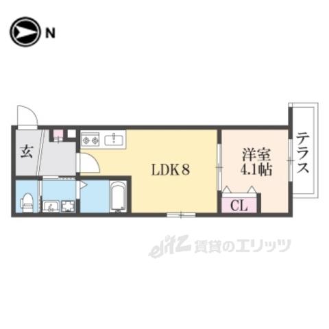 ESCALA四條畷(1LDK/1階)の間取り写真