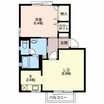 エスペランサA(1LDK/2階)の間取り写真