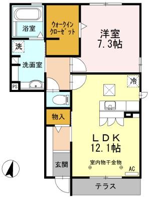NOTRE MAISON III(1LDK/1階)の間取り写真