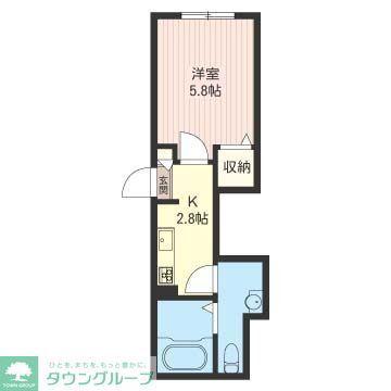 レスポワール立川(1K/1階)の間取り写真