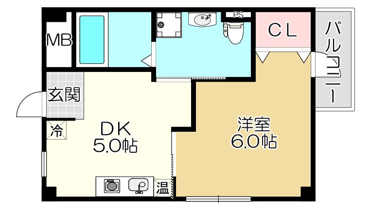 第8美和マンション(1DK/2階)の間取り写真