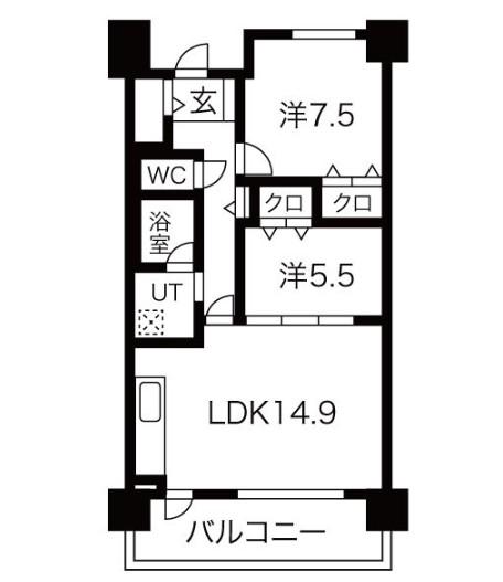 戸部マンション(2LDK/1階)の間取り写真