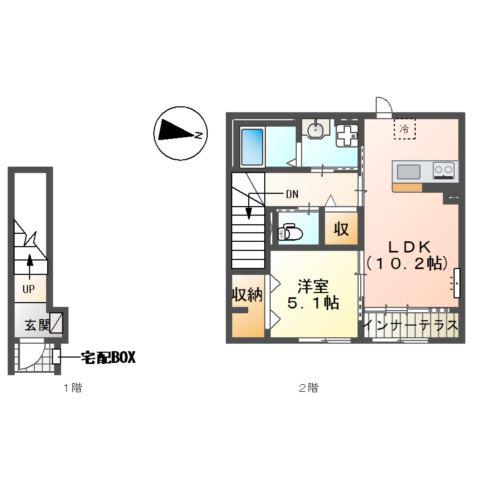 リファインド レジデンス(1LDK/2階)の間取り写真