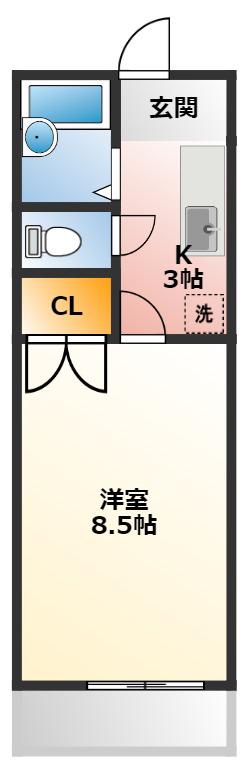 ナイスコート25(1K/4階)の間取り写真