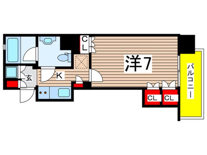アーデン清澄白河(1K/3階)の間取り写真
