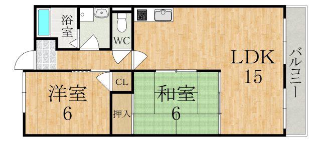 藤井ハイツ(2LDK/2階)の間取り写真
