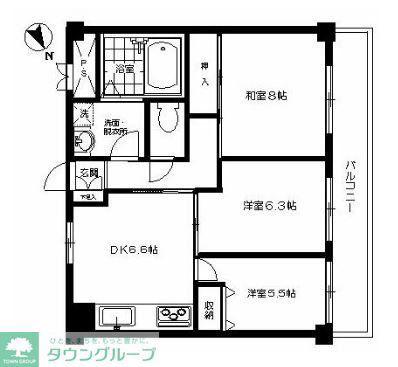 ガーデンヒル寿々木(3DK/2階)の間取り写真