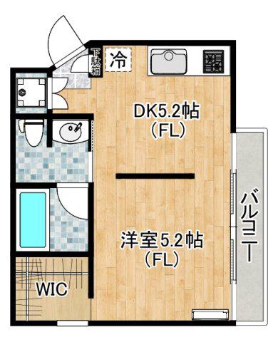 プレンディ二子多摩川(1DK/2階)の間取り写真