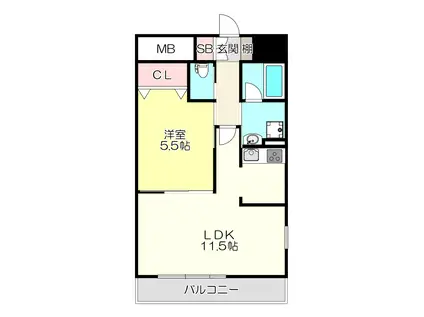 エスペランサ東翠園(1LDK/3階)の間取り写真