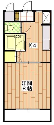 マンションレイクビュー(1K/2階)の間取り写真