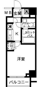 スカイコート押上(1K/2階)の間取り写真