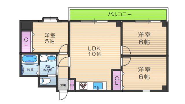 LAKIAMAISON瓢箪(3LDK/1階)の間取り写真