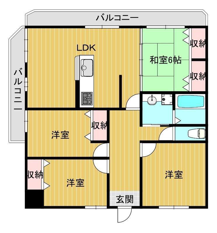 メゾンモンブラン前田II(4LDK/4階)の間取り写真