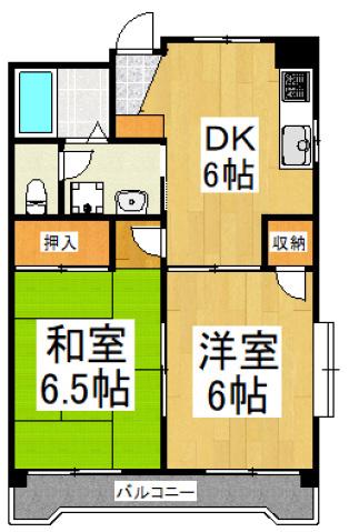 サンライズ新堀(2DK/5階)の間取り写真
