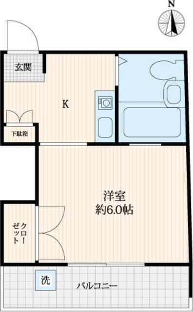 第一ビル(1K/4階)の間取り写真