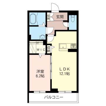 グランツィオーネIII(1LDK/1階)の間取り写真