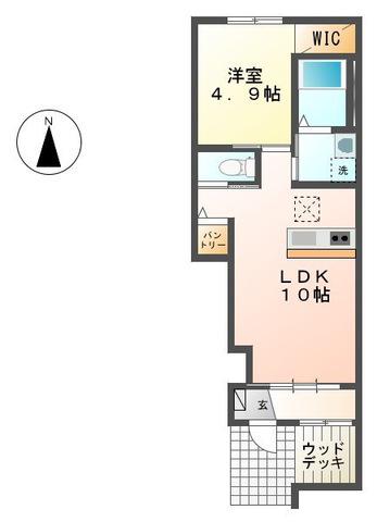 住環境良好の物件(1LDK/1階)の間取り写真
