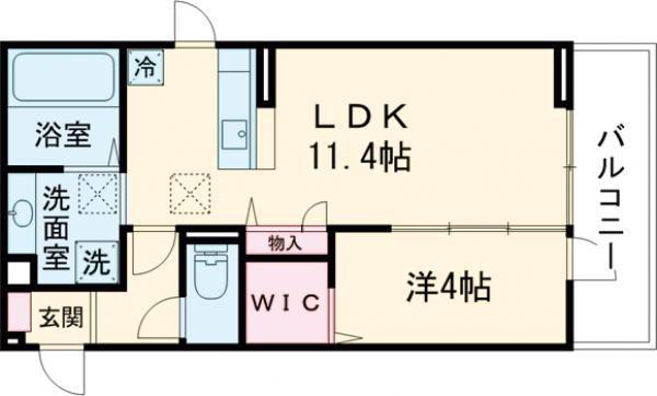 イーストプレイス須屋(1LDK/1階)の間取り写真