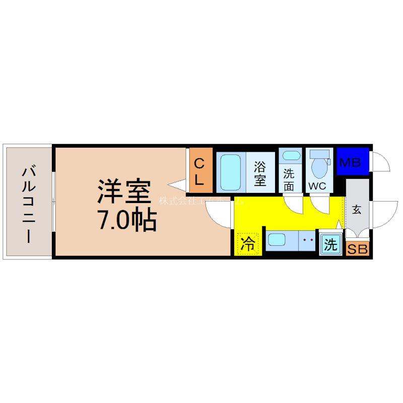 S-RESIDENCE上飯田駅前(1K/8階)の間取り写真